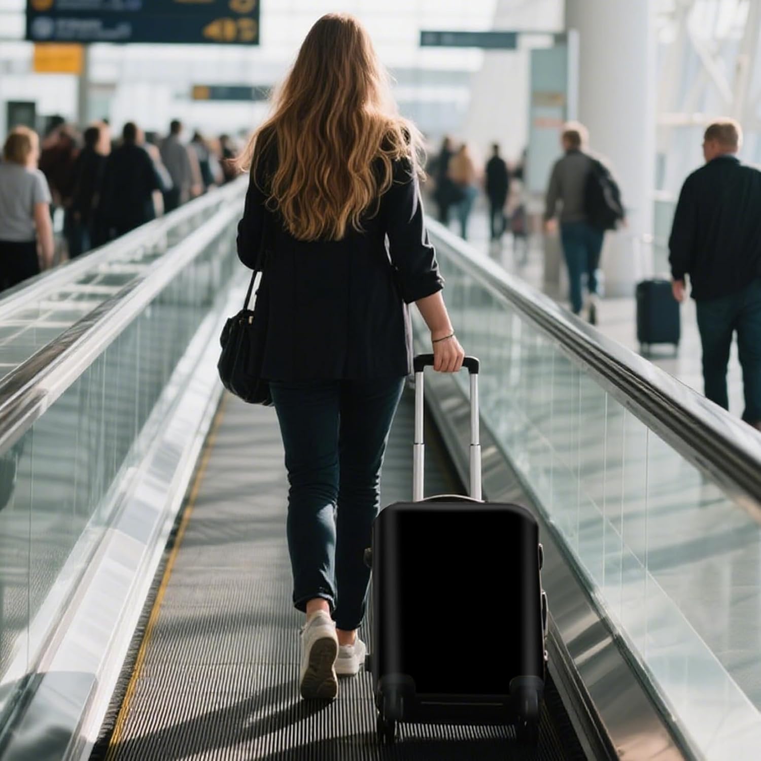 WUJIAONIAO Travel Luggage Cover Baggage Suitcase Cover Protector Skins 18-32 Inch (Pure Black, XL (for 29-32 inch luggage))