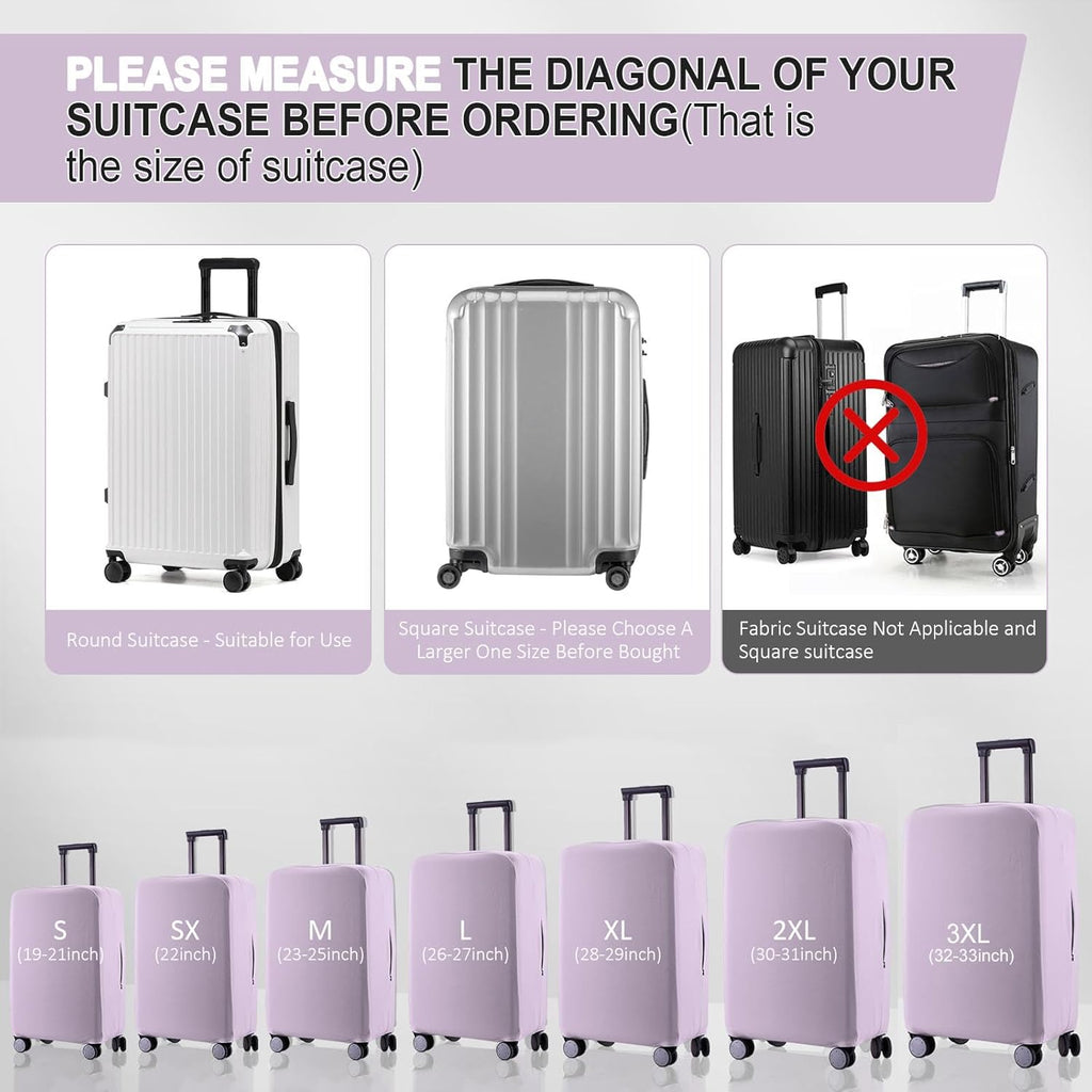Travel Luggage Cover - Scratch-Resistant Fit 19-31 Inch Suitcase Protector, Lavender Purple (L, 26-27 inch)