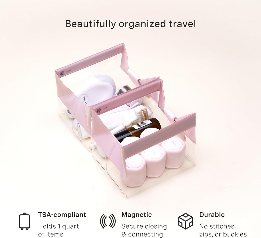 Cadence Parcel - Clear Dopp Kit with Magnetic Closure - Durable and Leak-Resistant Travel Toiletry Kit - Modular Design