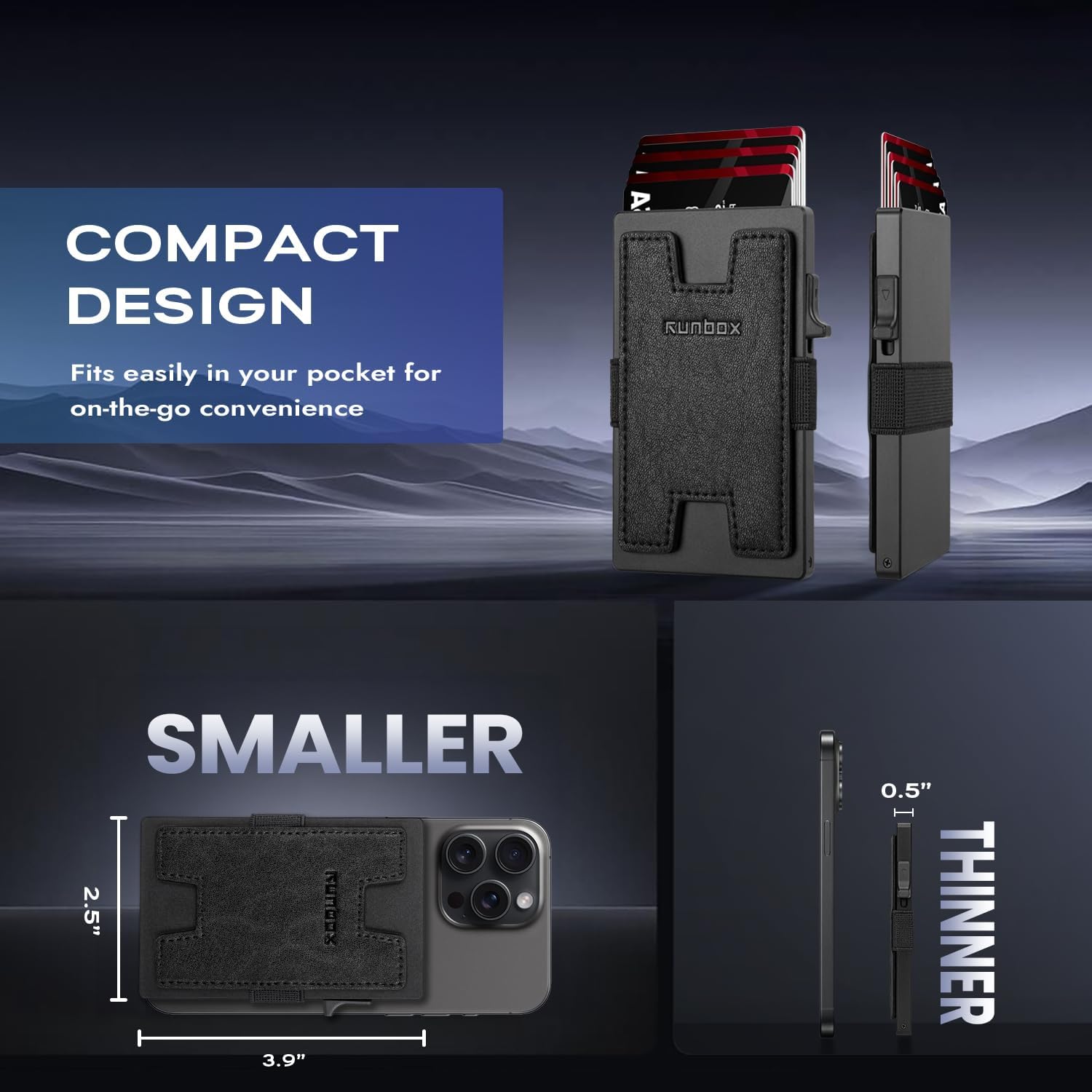 Mens Business Card Holder, Slim Card Wallet for Men and Women, Minimalist RFID Blocking Wallet with Pop-Up Function, Thin Design, Metal Cases Holds 6+6 Cards, Gifts for Men, Men's Accessories