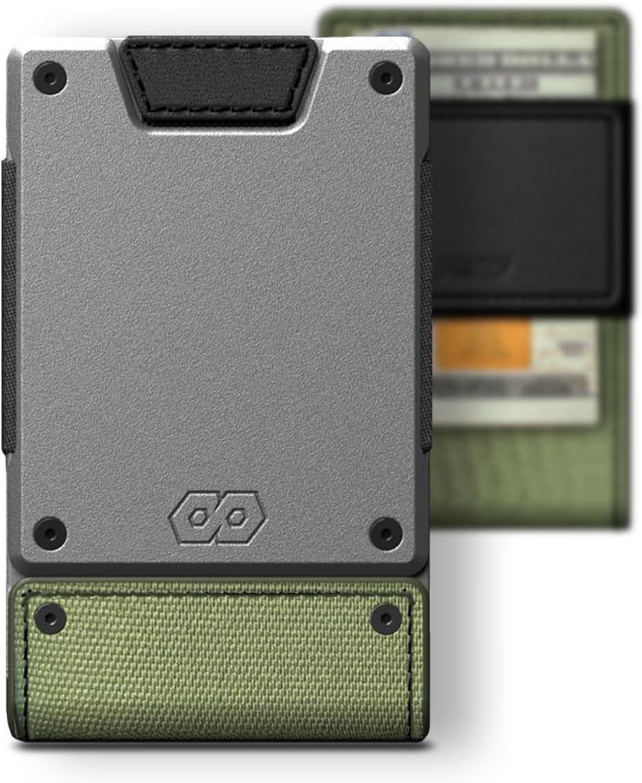 PROOF Wallet | Slim Minimalist Wallets for Men | Leather & Metal | RFID Wallet | Front/Back Pocket | Gift Box | Veteran Owned