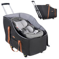 Infant Car Seat Travel Bag with Wheels Fits Chicco KeyFit 35, Doona Car Seat Stroller Base, Nuna Pipa, Padded Car Seat Bags for Airplane, Gate Check Bag, Removable Cover for Air Travel,Black-L