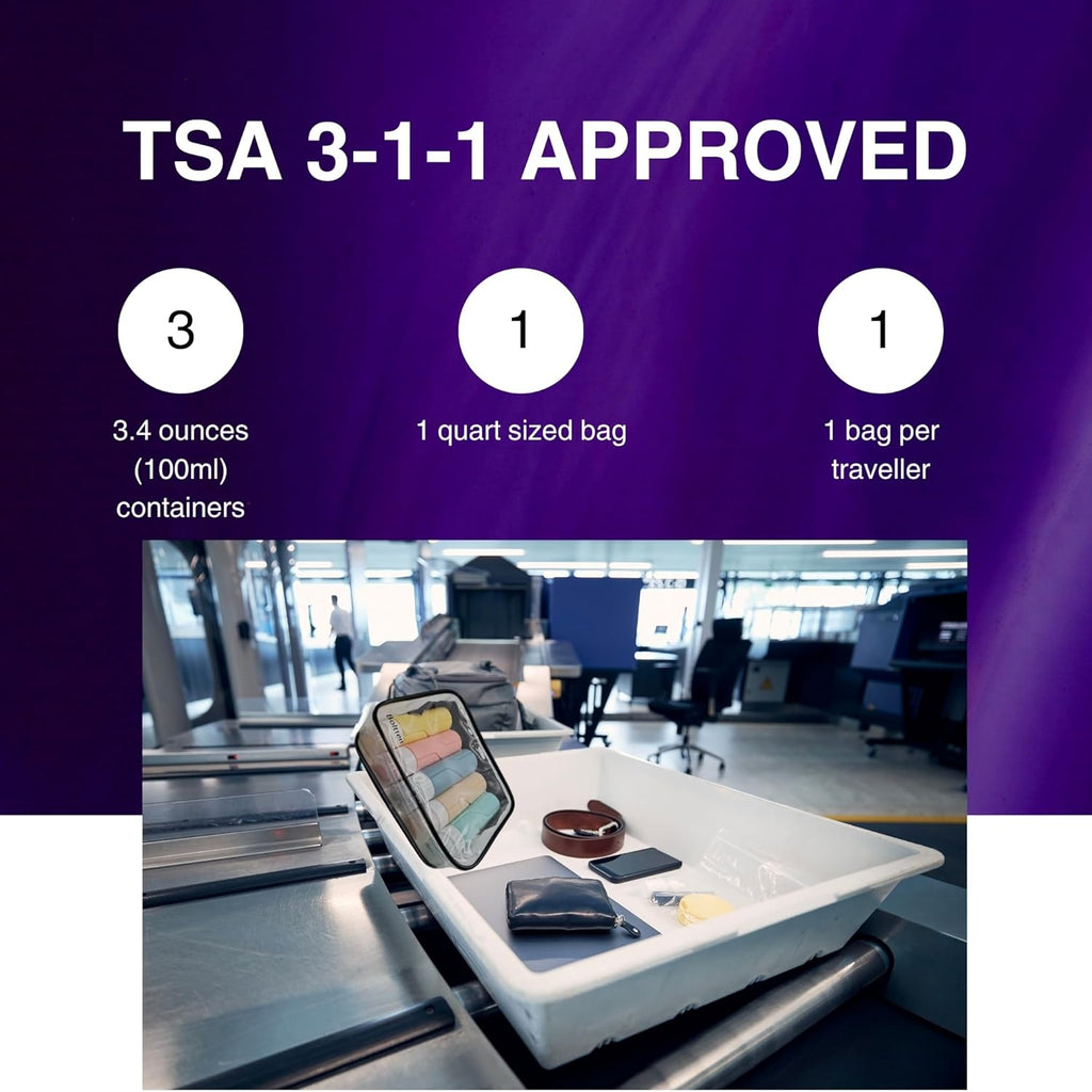 TSA Approved Clear Toiletry Bag 2-Pack, Quart Size Travel Cosmetic & Makeup Bags, Carry-On Airport Compliant