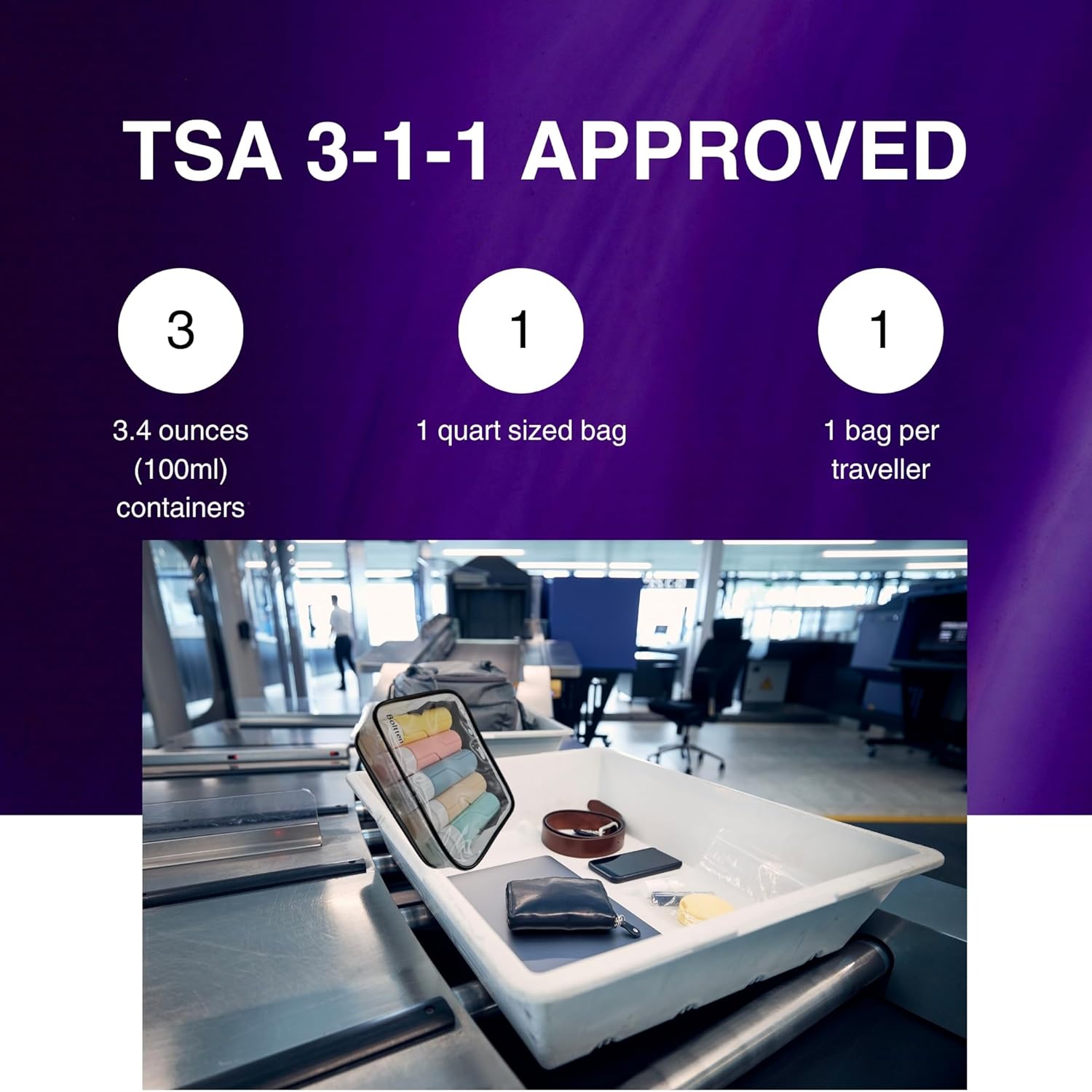 TSA Approved Clear Toiletry Bag 2-Pack, Quart Size Travel Cosmetic & Makeup Bags, Carry-On Airport Compliant