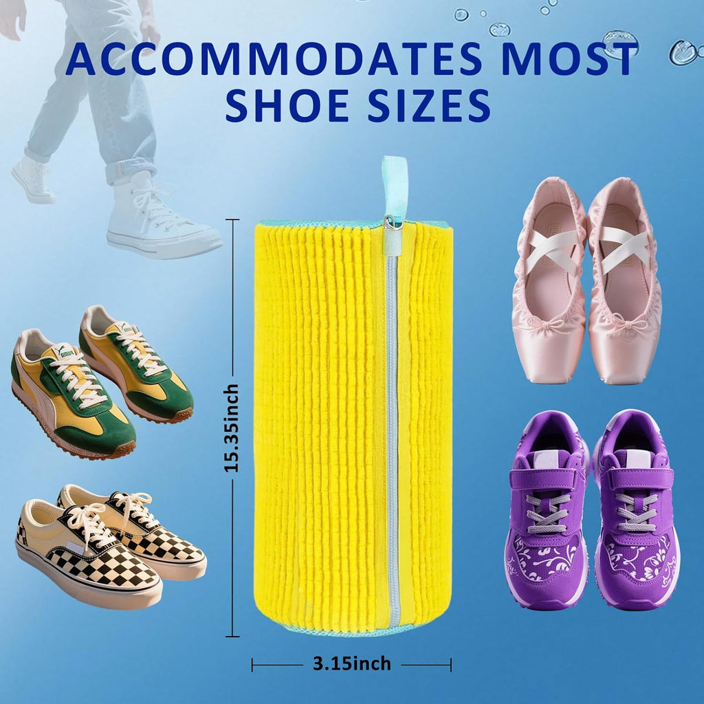 Shoe Washing Machine Bag Reusable Shoe Cleaning Bag for All Types Laundry Shoe Bag for Washer and Dryer (Yellow 1pcs)