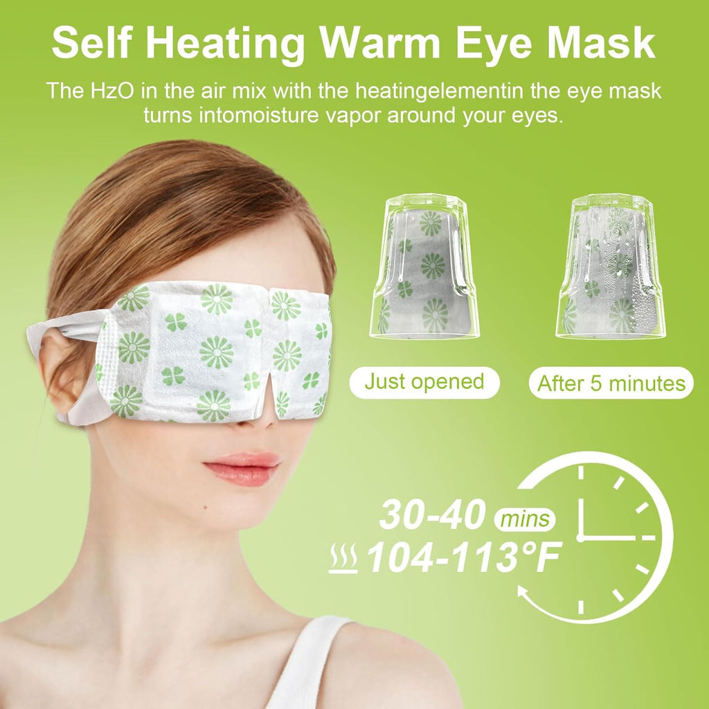 10 Packs Steam Eye Mask, Wormwood Steam Eye Masks Disposable, Self-Heating Relief Heated Eye Mask for Fatigue, Perfect for Home, Sleep, Spa & Travel