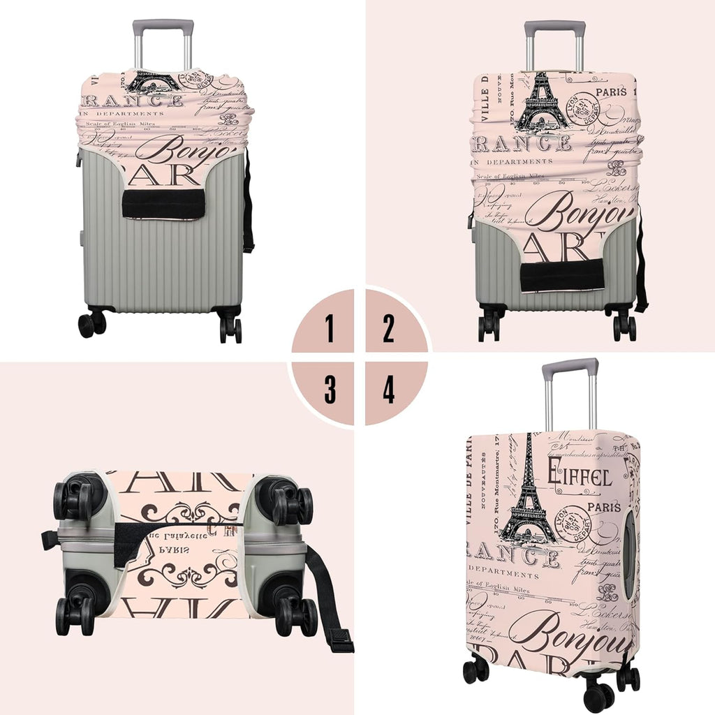 Travel Luggage Cover Suitcase Protector Fits 18-32 Inch Wheel Covers PatternedTravel Related Items Flower Luggage Protector Elastic L