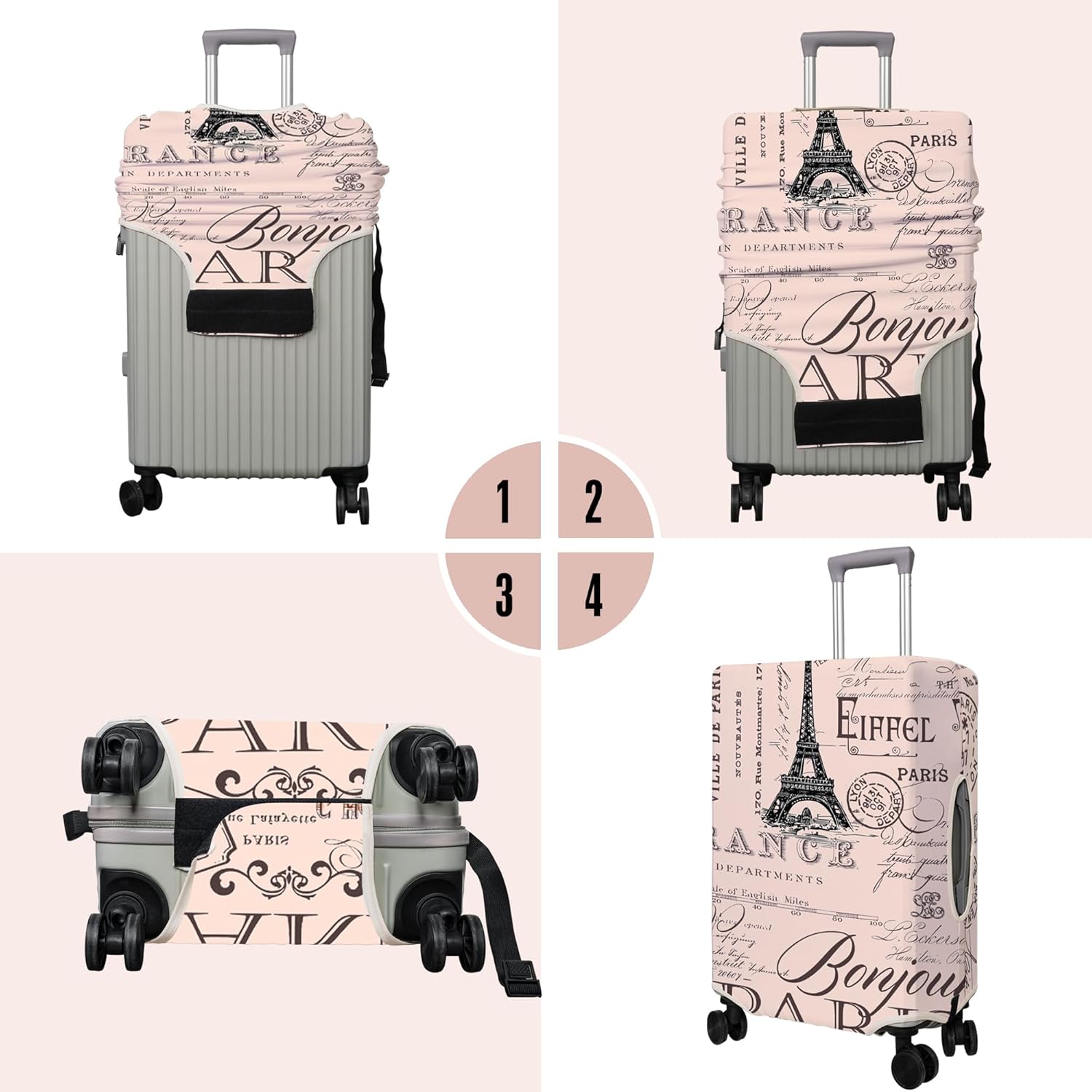 Travel Luggage Cover Suitcase Protector Fits 18-32 Inch Wheel Covers PatternedTravel Related Items Flower Luggage Protector Elastic XL