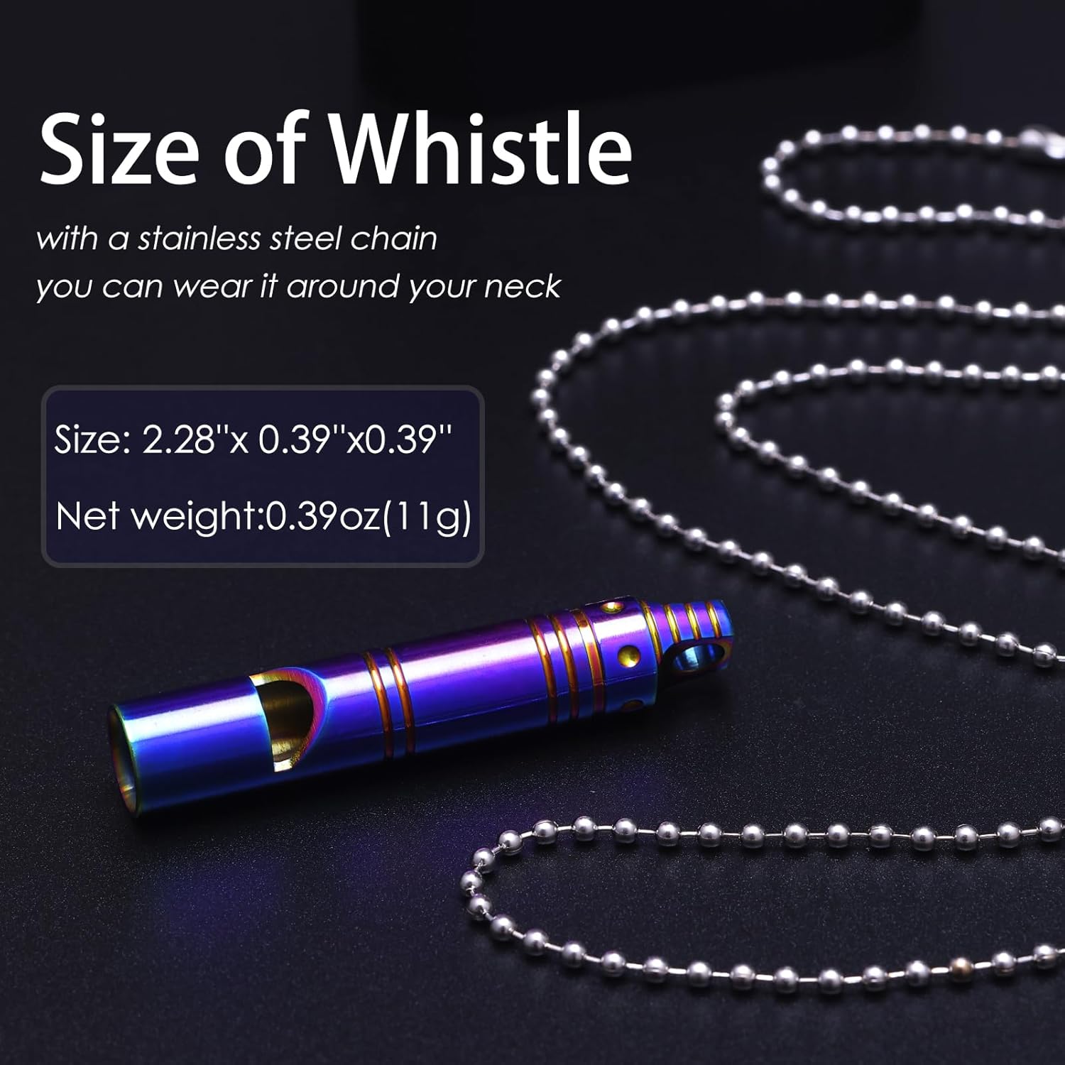 Whistle Emergency Titanium Whistle,Survival Loud Whistle Safety Whistle for Kids Women,EDC Signal Whistles Necklace