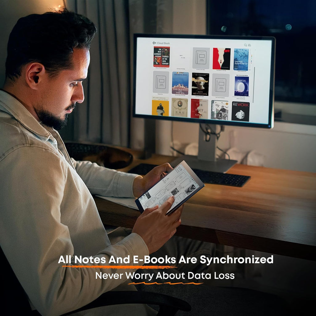 Kloudnote S 10.1" E-Ink Notepad, ePaper Tablet for Note Taking and eBook Reading, 200dpi Notebook eReader Device with Stylus, Android OS - Black