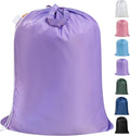 Polecasa Heavy Duty Large Laundry Bag with 130gsm Tear Resistant Fabric and Handles, Easy to Carry Durable Dirty Clothes Drawstring Bag, Perfect for College Dorm, Travel, 28”x36”,Purple