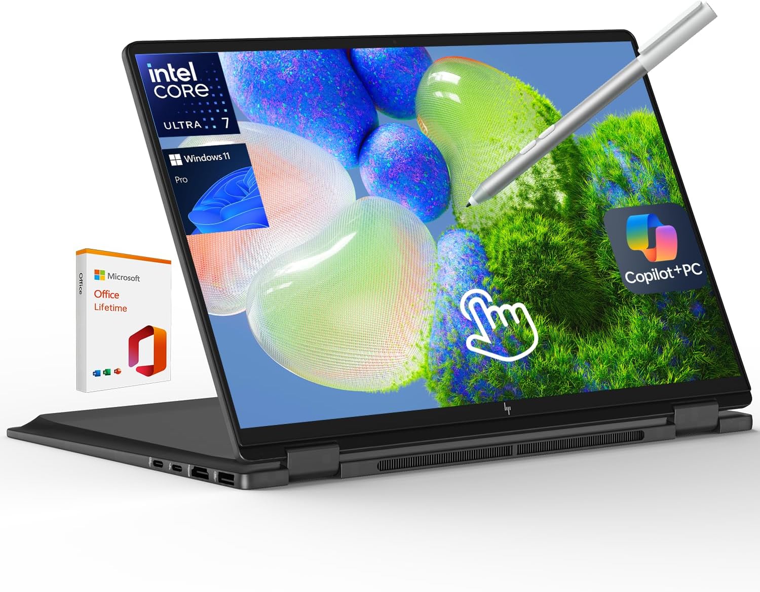 HP OmniBook X Flip 16 2-in-1 Laptop: 16" FHD+ Touchscreen, Intel Core Ultra 7, 16GB RAM, 1TB SSD, w/Pen & Lifetime Office - Copilot+ AI PC, Windows 11 Pro