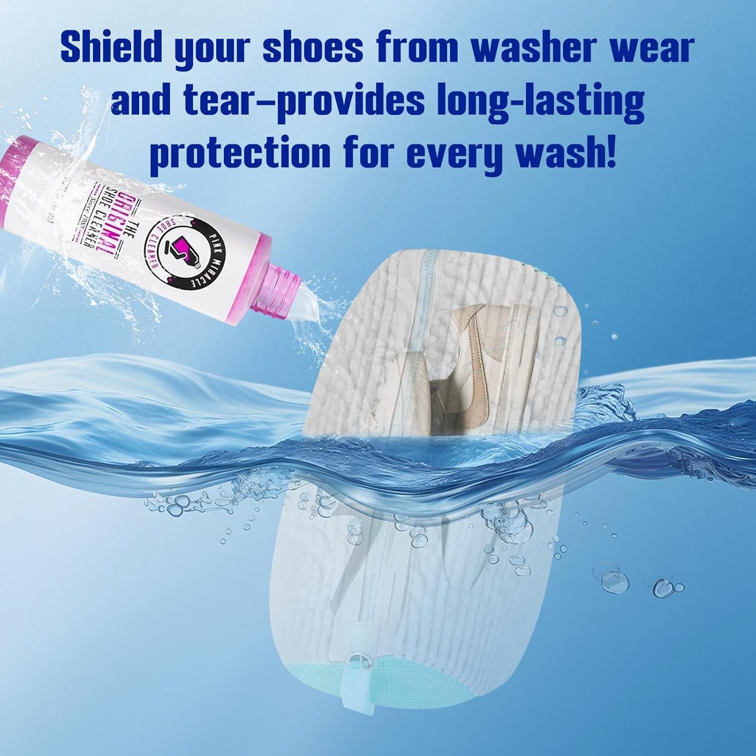 Shoe Washing Machine Bag Reusable Shoe Cleaning Bag for All Types Laundry Shoe Bag for Washer and Dryer (Yellow 1pcs)