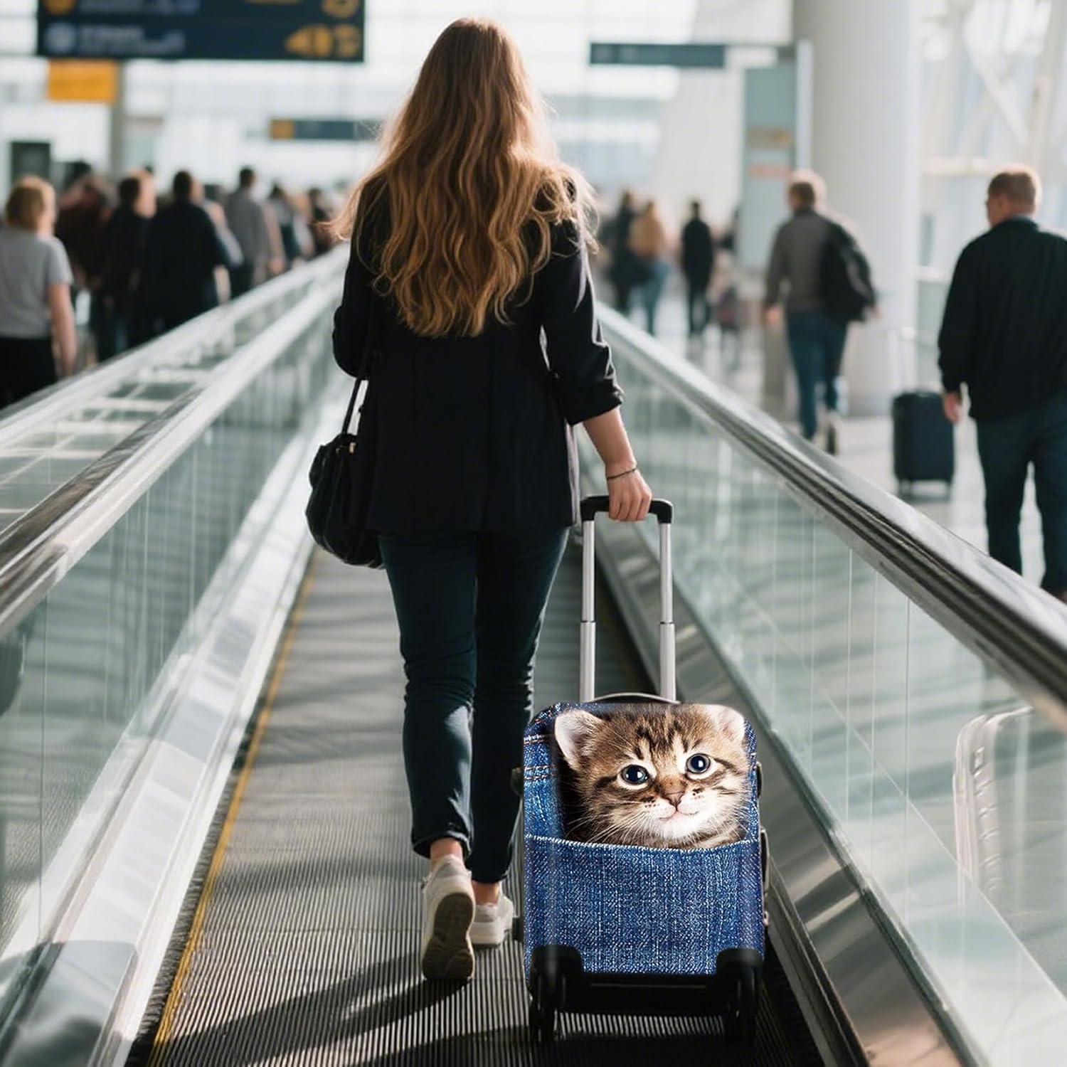 WUJIAONIAO Travel Luggage Cover Baggage Suitcase Protector Fit for 18-32 Inch Luggage (M (for 22-24 inch luggage), Cat B)