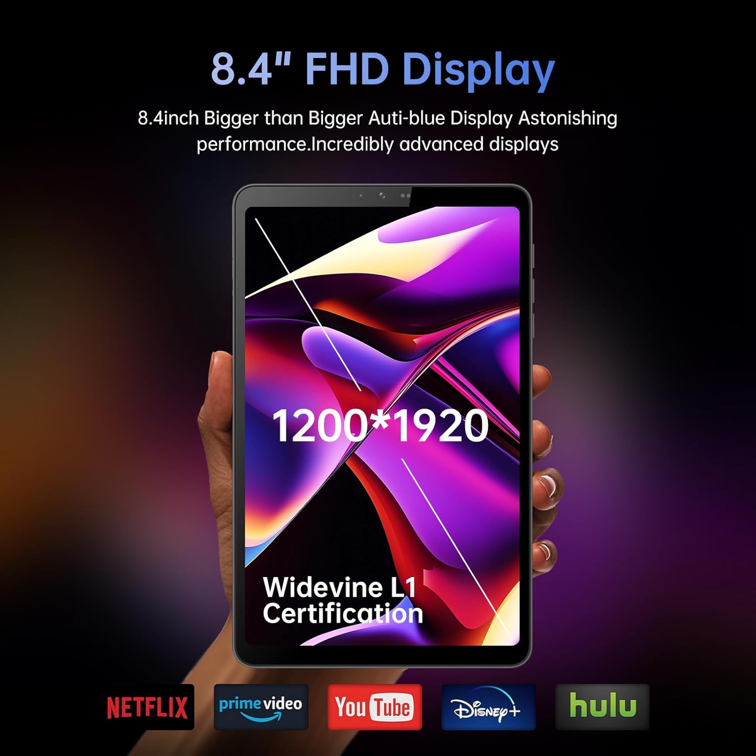 Android Tablet, 8.4 inch Android 14 Snapdragon 685 Processor, 12GB RAM 128GB ROM 1200*1920 IPS HD Touchscreen, 2.4G+5G Wi-Fi 6050mAh Battery Powerful Performance Tablet, 5MP+32MP Dual Cameras