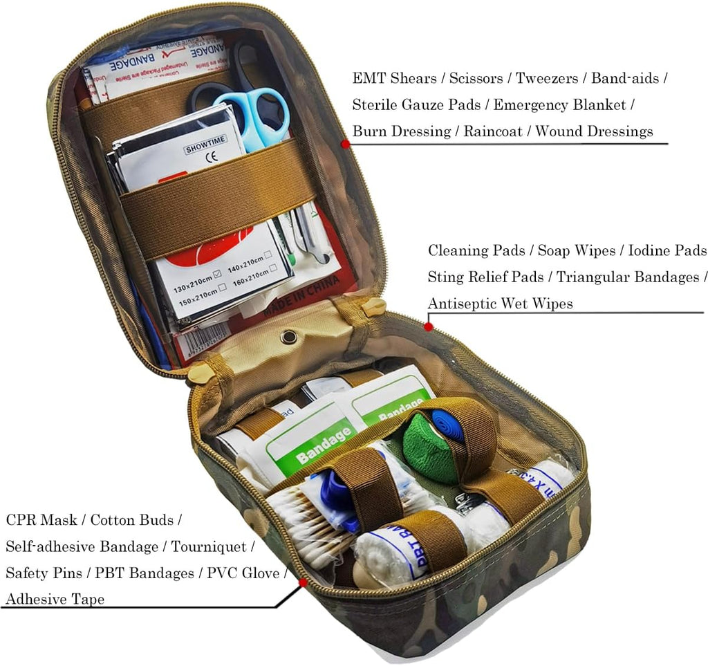 Carlebben EMT Pouch MOLLE Ifak Pouch Tactical MOLLE Medical First Aid Kit Utilit Camouflage