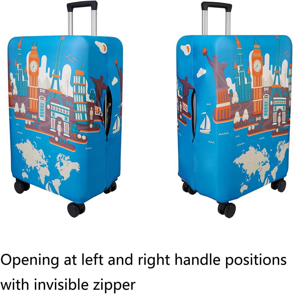 WUJIAONIAO Travel Luggage Cover Baggage Suitcase Protector Fit for 18-32 Inch Luggage (XL (for 29-32 inch luggage), Eiffel Tower)