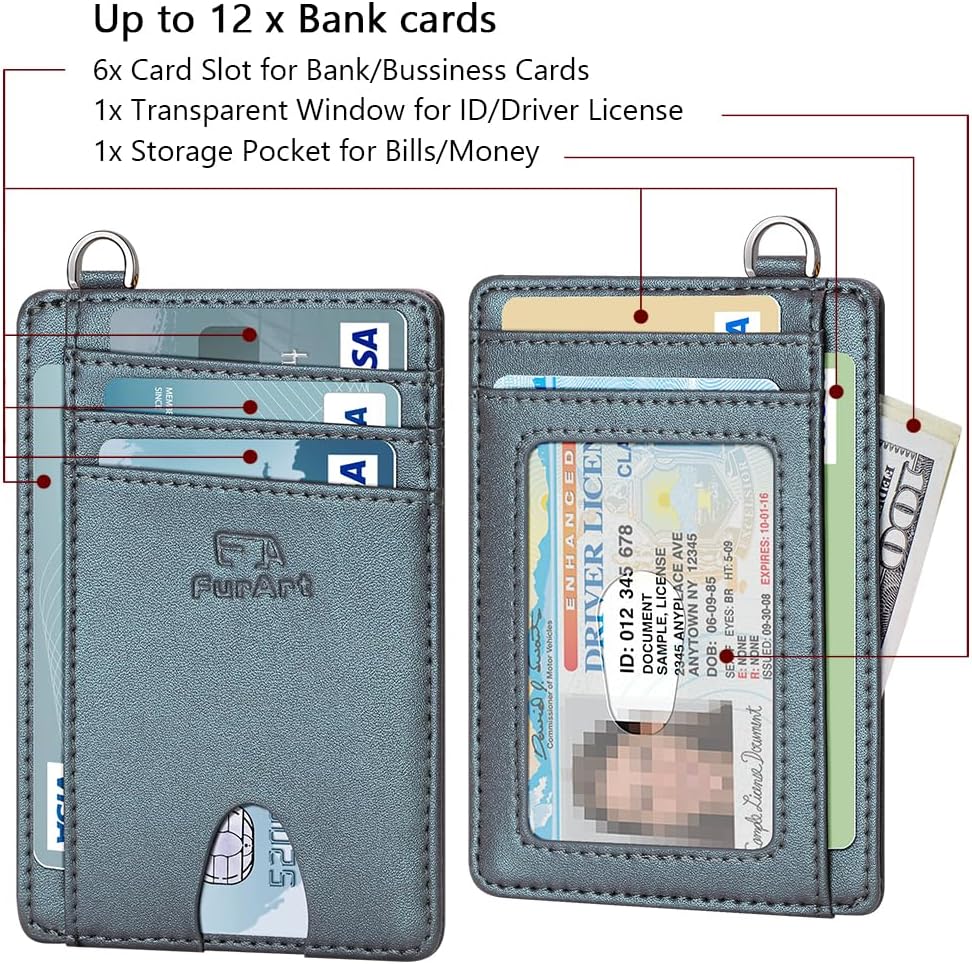 FurArt Slim Minimalist Wallet, Front Pocket Wallets, RFID Blocking, Credit Card Holder for Men & Women