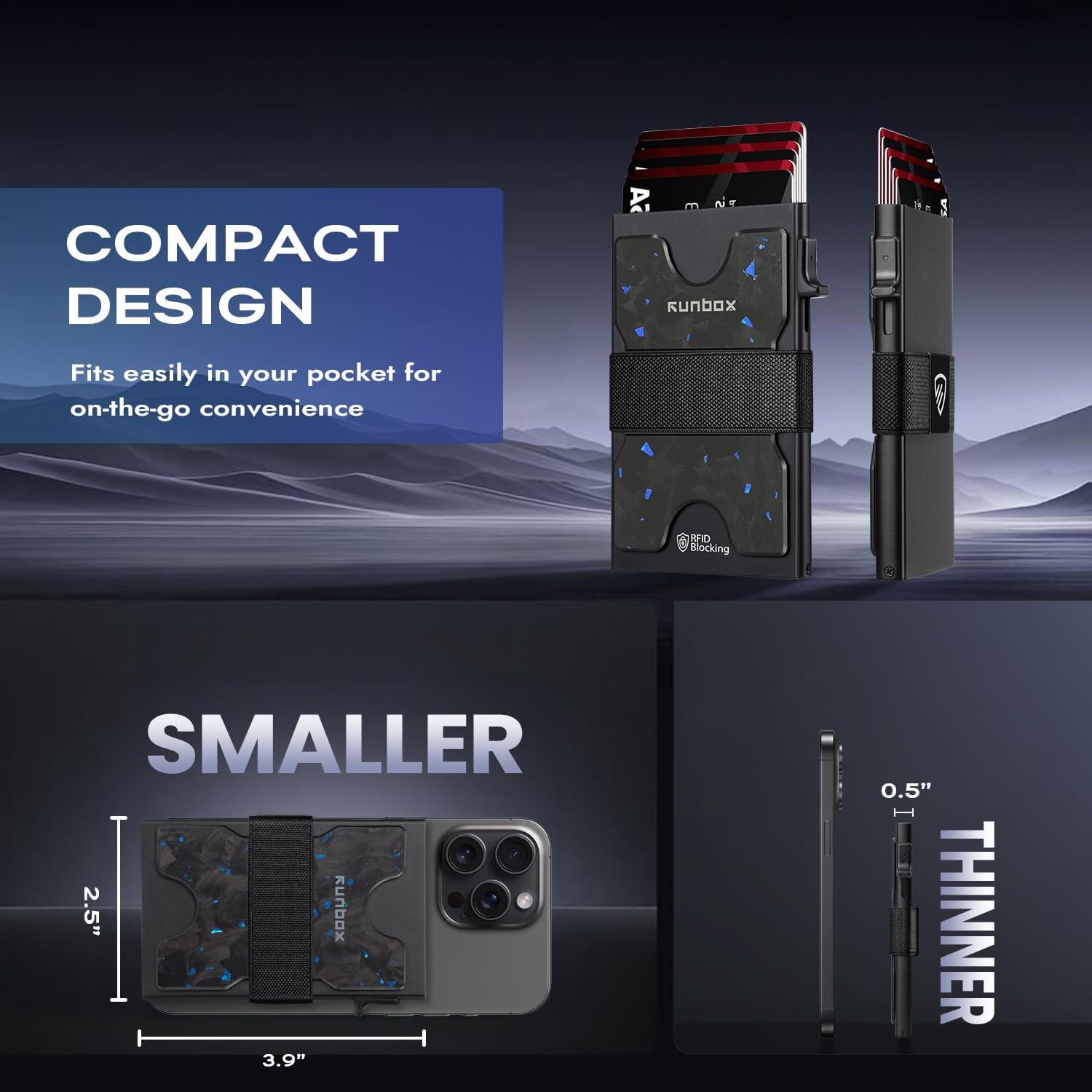 Mens Business Card Holder, Slim Card Wallet for Men and Women, Minimalist RFID Blocking Wallet with Pop-Up Function, Thin Design, Metal Cases Holds 6+6 Cards, Gifts for Men, Men's Accessories