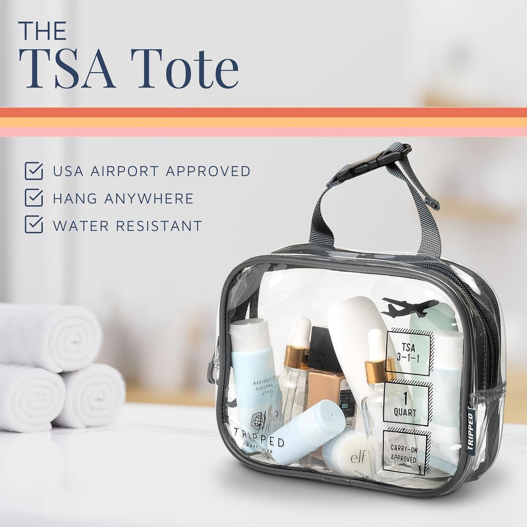 Toiletry Bag Kit Set: Hanging Travel Toiletry Bag + 311 TSA Cosmetic Liquid Bag + Ultralight Accessory Organizer Pouch