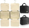 Hanging Travel Toiletry Bag for Women Detachable Toiletry Bag with 6 Compartments Large Makeup Bag Cosmetic Organizer for Bathroom Shower Business Trips Camping，Black
