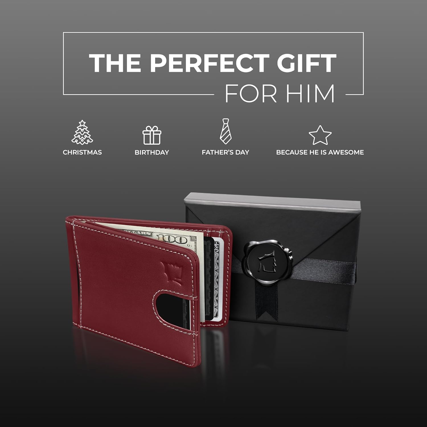 Kingly Cash Pocket Slim Wallet for Men - RFID Blocking Leather Card Holder - Minimalist Men’s Wallet for Front Pockets - Holds 1-15 Cards & Cash - Durable Italian Leather Wallets