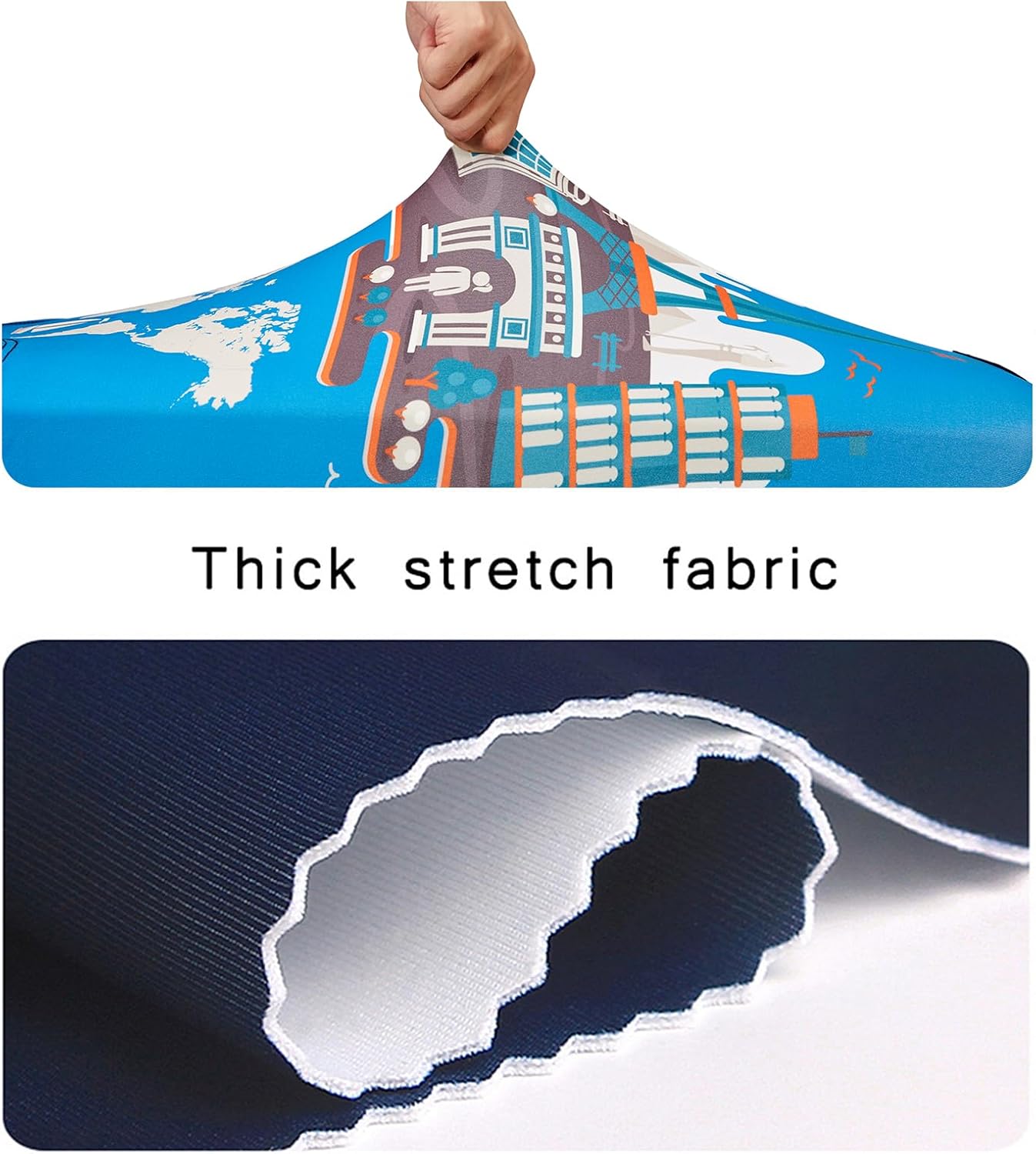 WUJIAONIAO Travel Luggage Cover Baggage Suitcase Protector Fit for 18-32 Inch Luggage (S (for 18-20 inch luggage), Eiffel Tower)