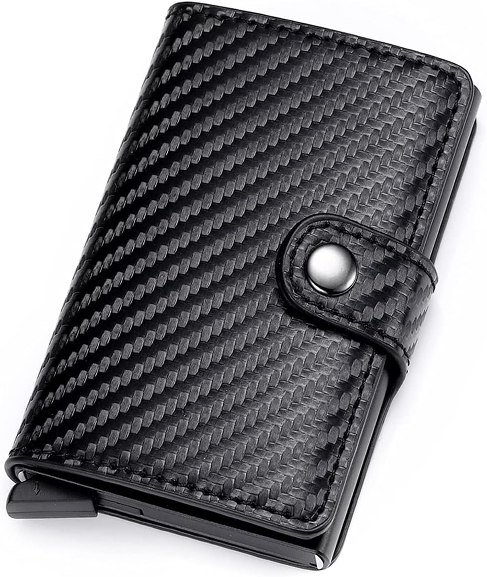 Card Holder, Men Credit Card Holder, Slim Card Case Front Pocket Anti-theft-RFID Auto Pop up Travel Thin Wallets for Men