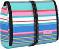 SCOUT Beauty Burrito Hanging Toiletry Bag - Cosmetic Organizer with 3 Compartments, Rolls Up to Pack, Hook for Hanging
