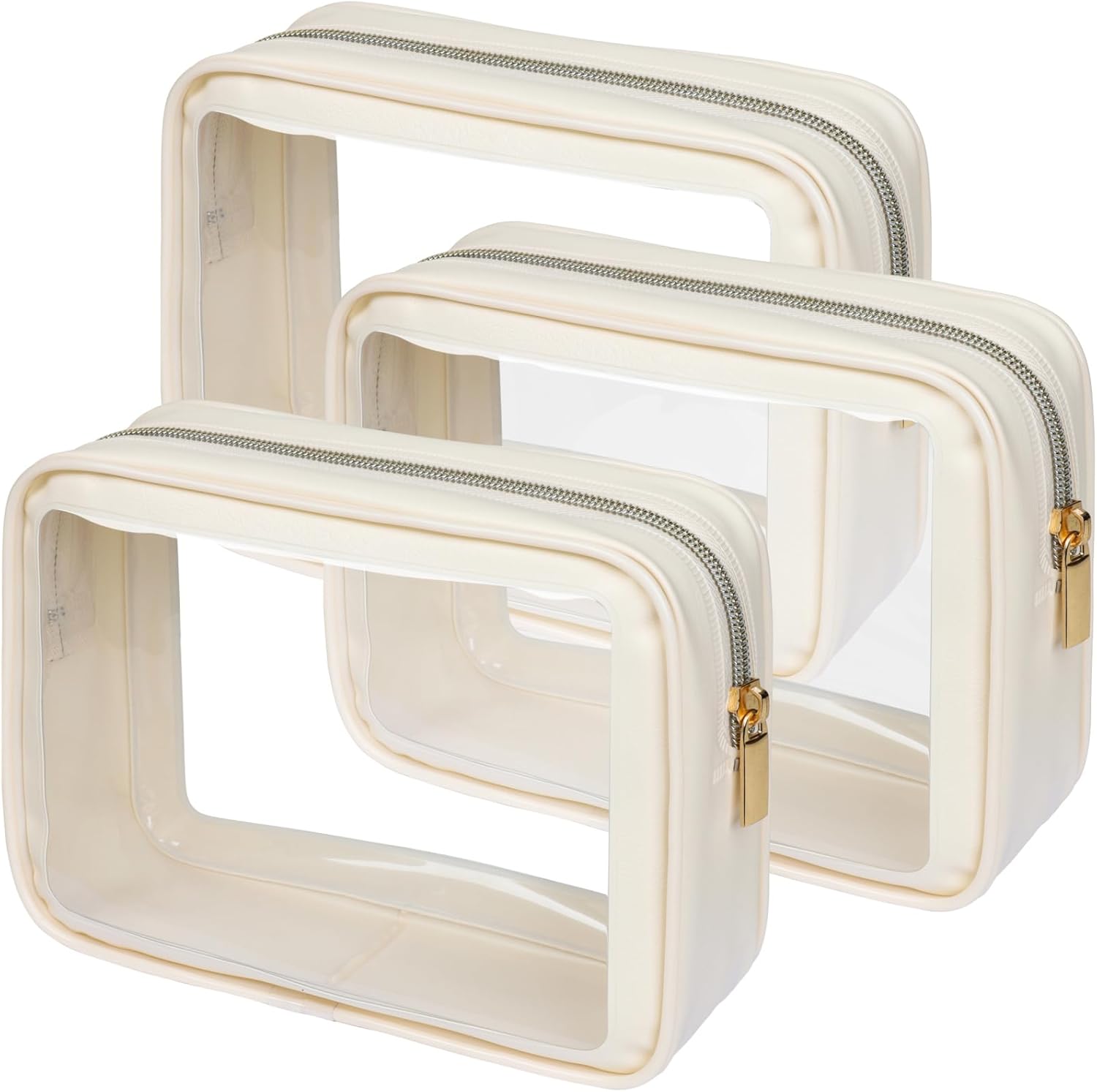 PACKISM TSA Approved Toiletry Bag - Upgrade Color-Edged Clear Makeup Bags, Clear Toiletry Bags For Traveling Fits Various Storage Needs