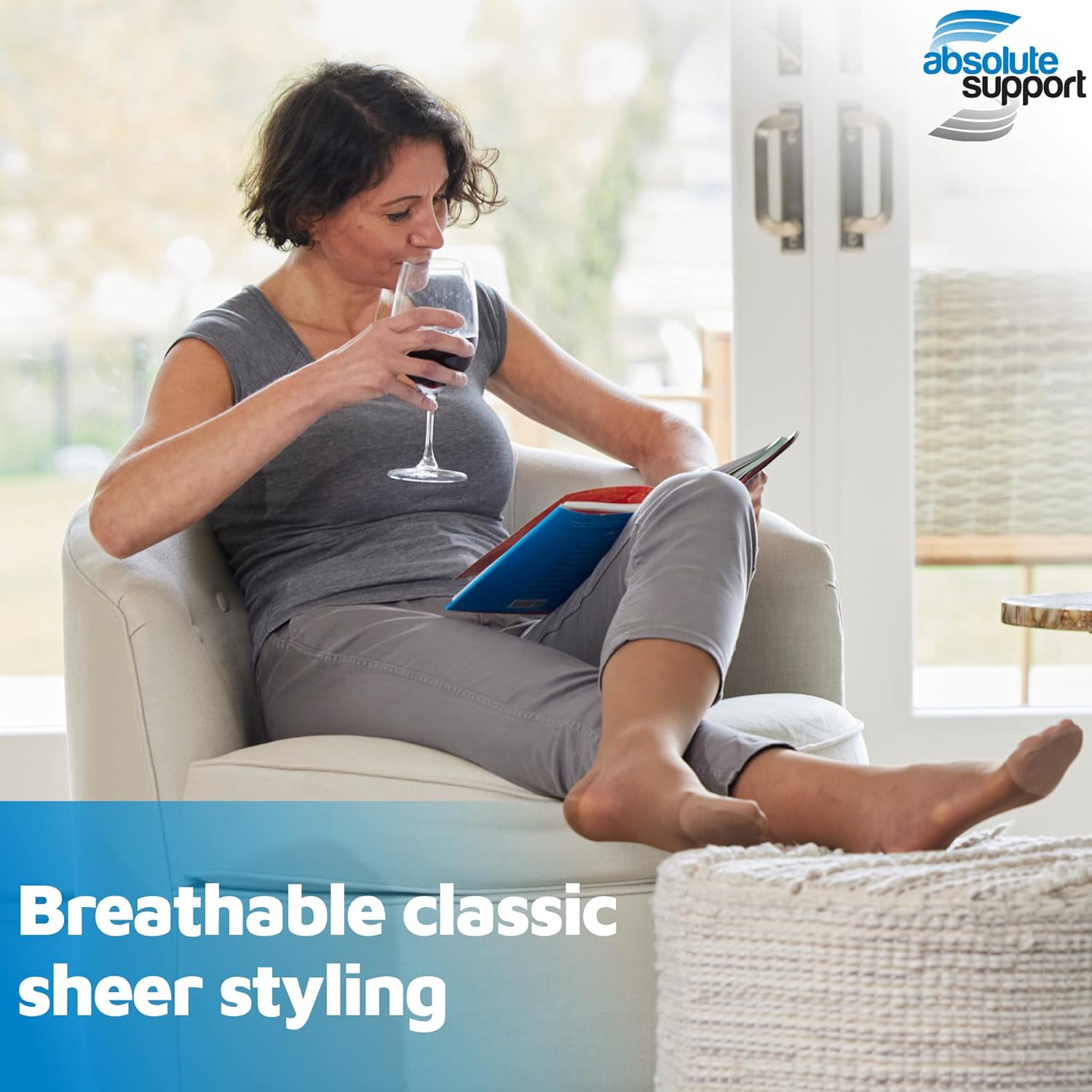 (3 Pairs - Closed Toe) Made in USA - Sheer Compression Stockings for Women 15-20mmHg - Womens Compression Socks for Circulation during Travel, Airplane, Sport, Athletic - Natural, X-Large - A101NA4-3