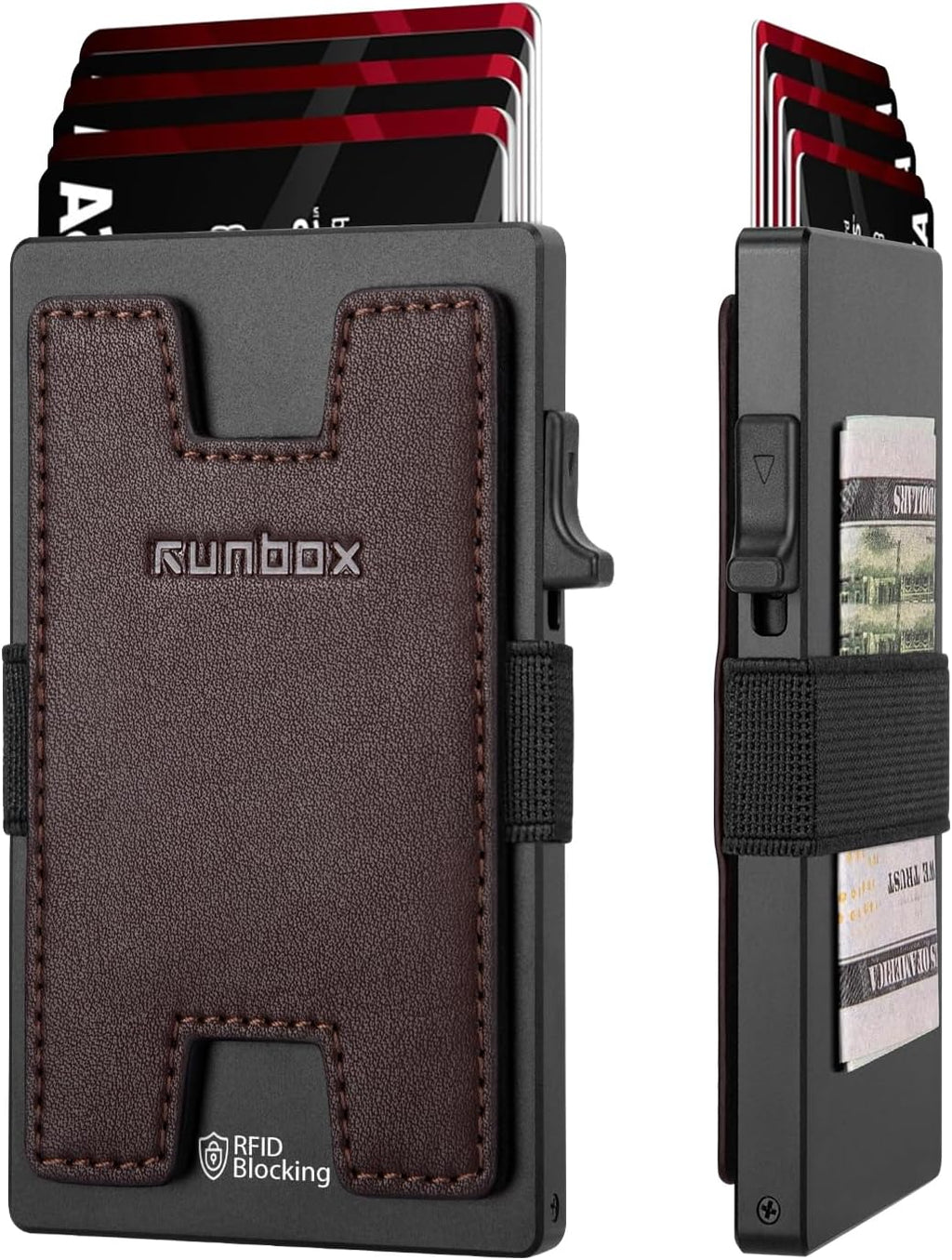 Mens Business Card Holder, Slim Card Wallet for Men and Women, Minimalist RFID Blocking Wallet with Pop-Up Function, Thin Design, Metal Cases Holds 6+6 Cards, Gifts for Men, Men's Accessories