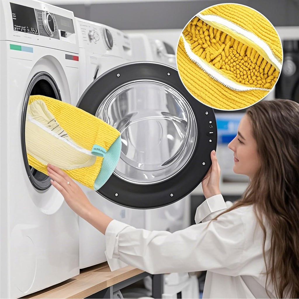 Shoe washing machine bag,Sneaker Laundry Bag for Shoes, Reusable and Durable Shoe Laundry Bag for Washer and Dryer,Suitable for cleaning shoes, gym, tennis, basketball, shoe storage (Yellow -2 pieces)