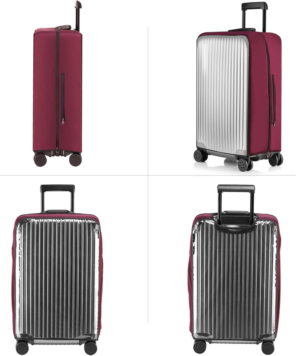 Transparent PVC Suitcase Cover, No Disassembly Required Clear Luggage Protector Suitcase Cover