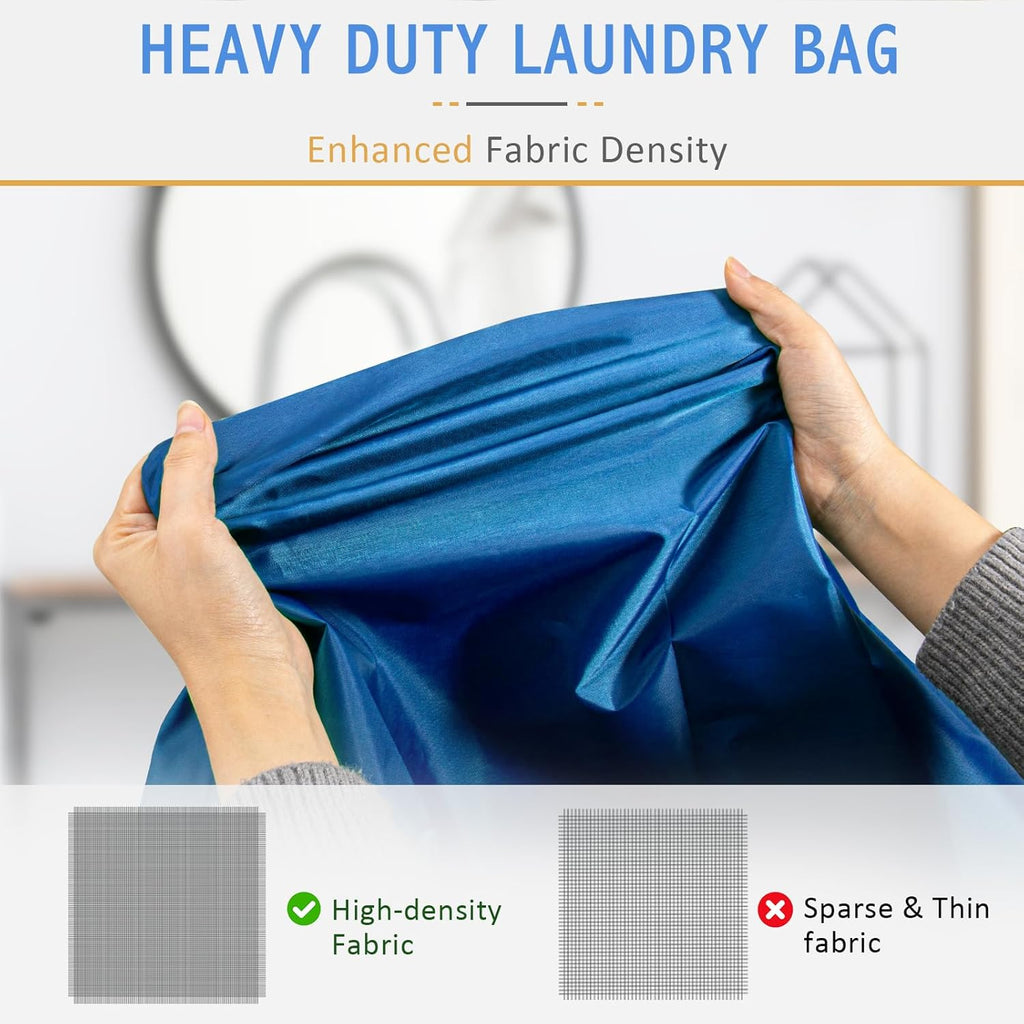 Extra Large Laundry Bag With Handles, Heavy Duty, Travel Laundry Bag for Dirty Clothes, 28" x 40" (Blue)