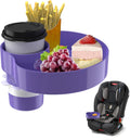 Kids Car Seat Tray, Travel Tray with Cup Holder for Toddler Baby, Kids Car Seat Food Snack Organizer for Road Trip, Stroller snack Organizer Travel Must Haves Toddler Must Haves (Purple, 1 PCS)
