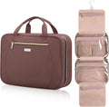 Hanging Toiletry Bag for Women Travel, 2 Sizes Large & Small Waterproof Cosmetic Organizer with 4 Compartments, Rotating Hook, Foldable Pink Travel Bag for Toiletries & Makeup Red Sandalwood