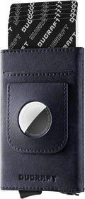 DUGRAFT Pop Up Wallet with AirTag Holder, RFID Blocking Air Tag Wallet with Money Clip Smart Credit Card Holder Wallet for Men(AirTag Not Included)