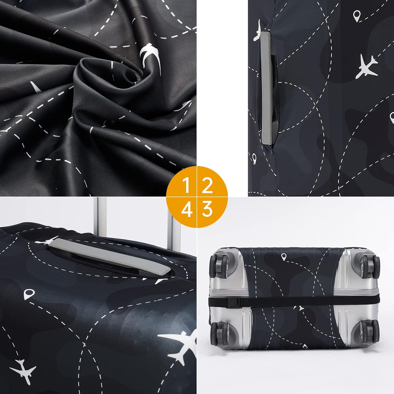 Travelkin Luggage Covers With Tag For Suitcases Tsa Approved,Suitcase Covers Protector Fit 18-32 Inch Luggage,L