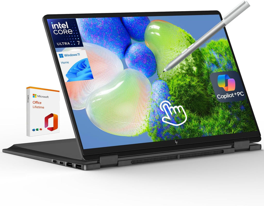 HP OmniBook X Flip 16 2-in-1 Laptop: 16" FHD+ Touchscreen, Intel Core Ultra 7, 16GB RAM, 2TB SSD, w/Pen & Lifetime Office - Copilot+ AI PC, Windows 11