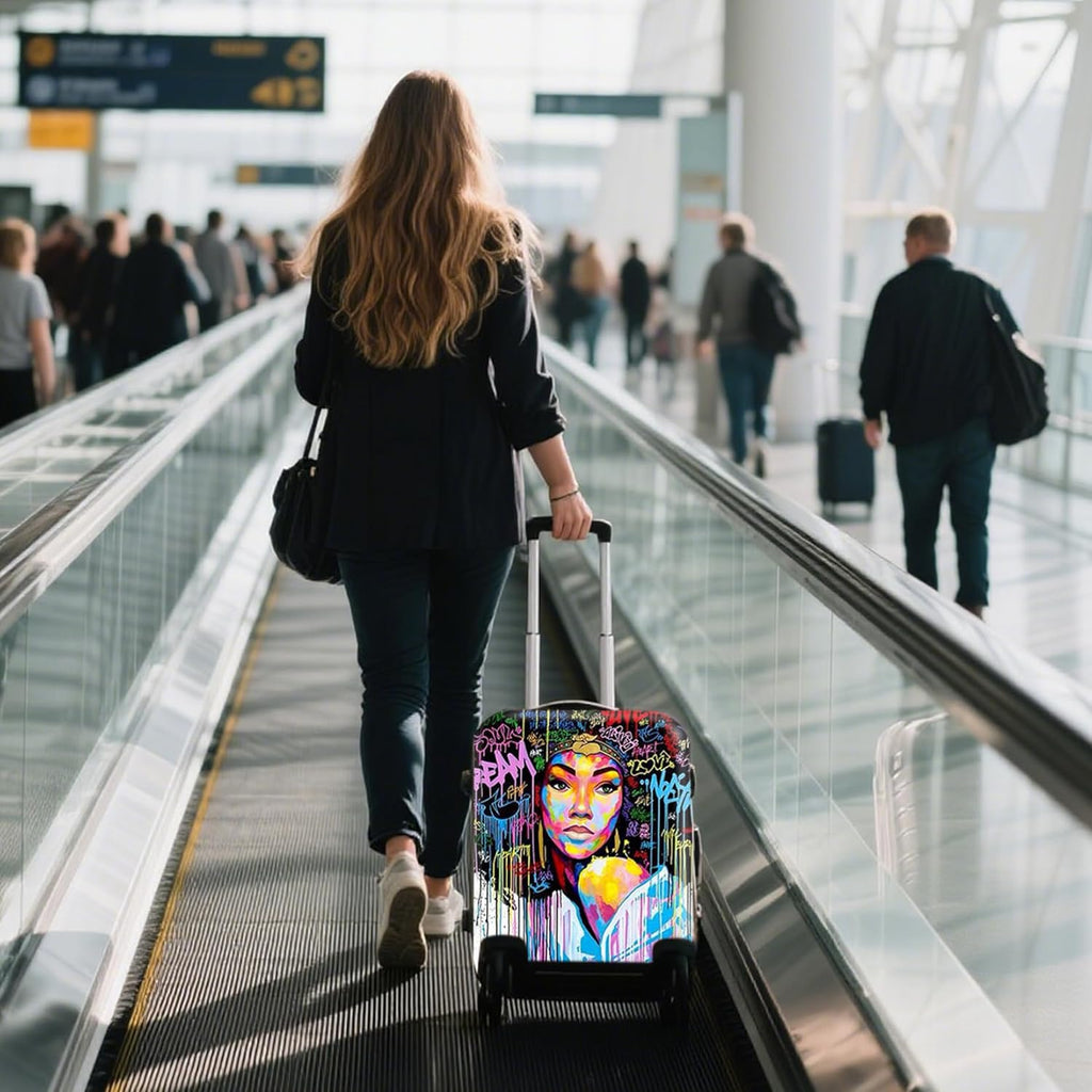 WUJIAONIAO Travel Luggage Cover Spandex Suitcase Protector Washable Baggage Covers (XL (for 29-32 inch luggage), hands off)