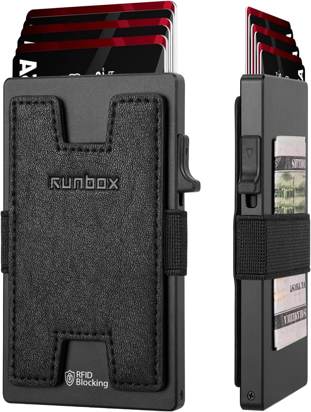 Mens Business Card Holder, Slim Card Wallet for Men and Women, Minimalist RFID Blocking Wallet with Pop-Up Function, Thin Design, Metal Cases Holds 6+6 Cards, Gifts for Men, Men's Accessories