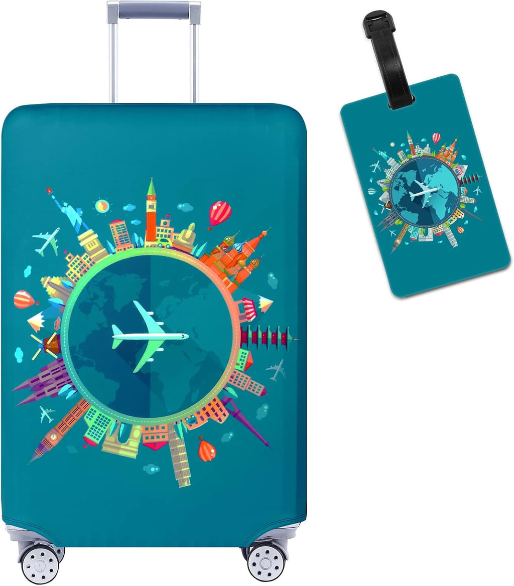 Travelkin Luggage Covers With Tag For Suitcases Tsa Approved,Suitcase Covers Protector Fit 18-32 Inch Luggage XL(29-32inch suitcase)