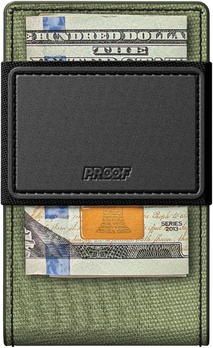 PROOF Wallet | Slim Minimalist Wallets for Men | Leather & Metal | RFID Wallet | Front/Back Pocket | Gift Box | Veteran Owned