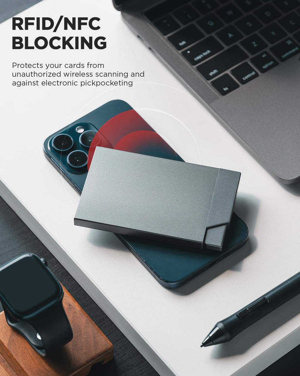 VULKIT Pop up Card Holder Minimalist Credit Card Holder RFID Blocking Slim Metal Card Case for Men or Women(Rose Gold)