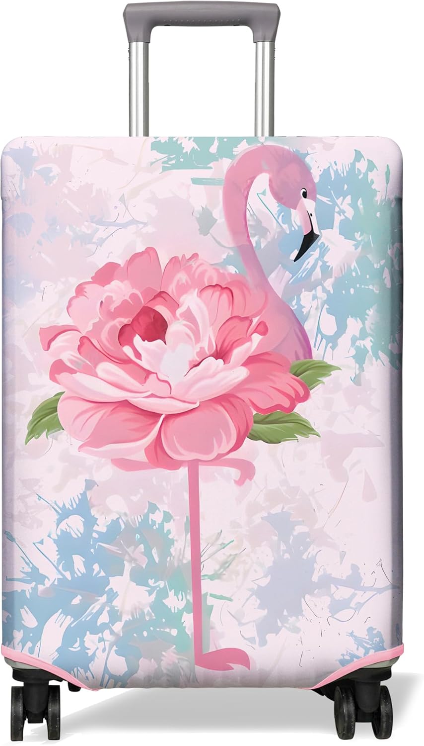 Travel Luggage Cover Suitcase Protector Fits 18-32 Inch Wheel Covers PatternedTravel Related Items Flower Luggage Protector Elastic S