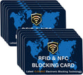 SaiTech IT 10 Pack RFID Blocking Card NFC Contactless Debit/Credit Card ATM Passport Protector ideal for Men & women slim with World map design perfectly fit in wallet - Blue