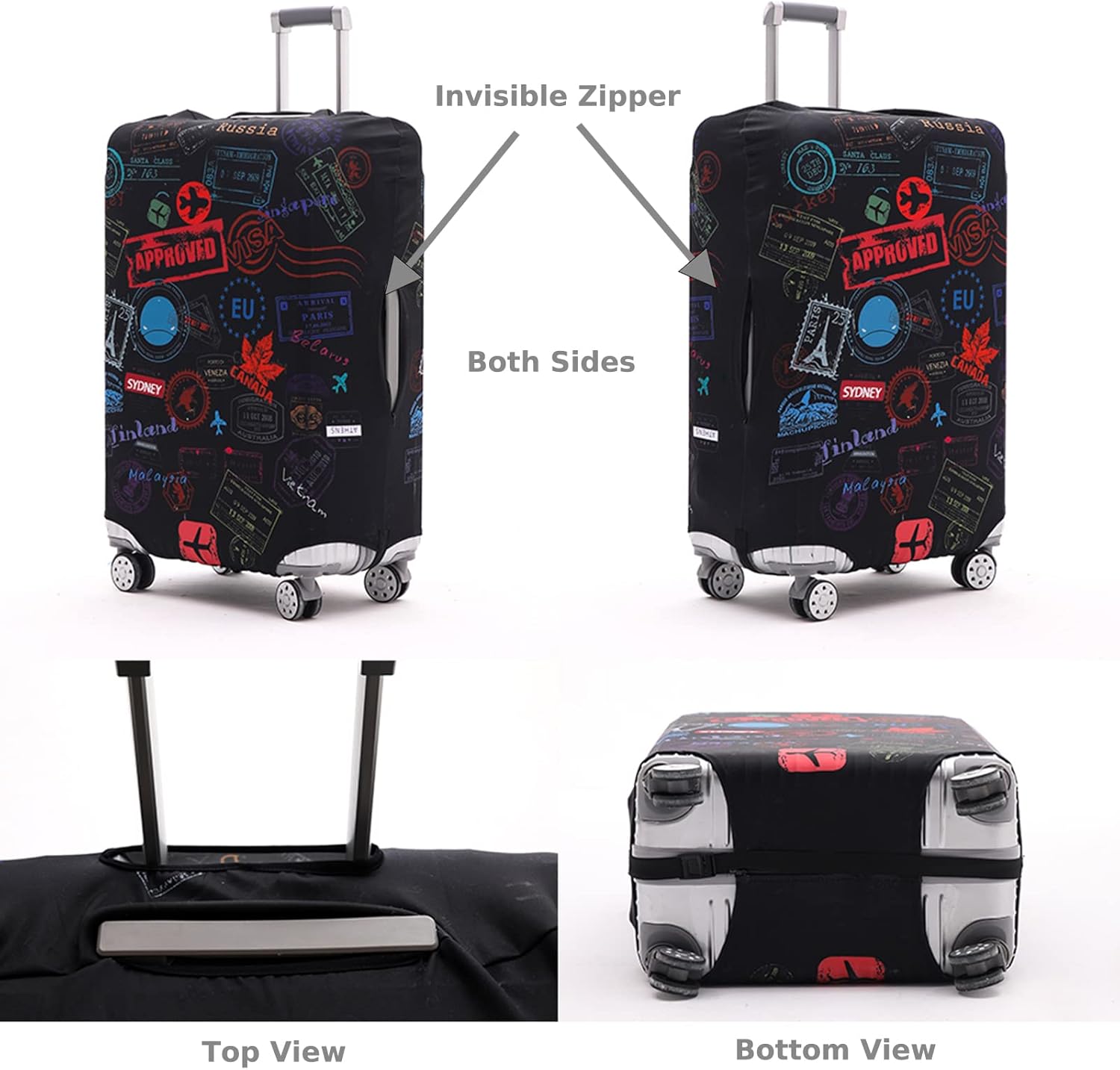 Travelkin Luggage Covers With Tag For Suitcases Tsa Approved,Suitcase Covers Protector Fit 18-32 Inch Luggage XL(29-32inch suitcase)