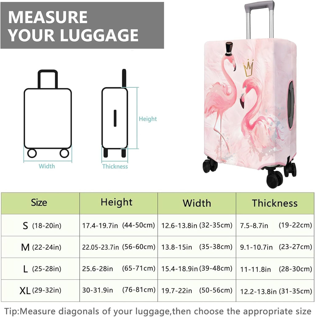 Travel Luggage Cover Suitcase Protector Fits 18-32 Inch Wheel Covers PatternedTravel Related Items Flower Luggage Protector Elastic S