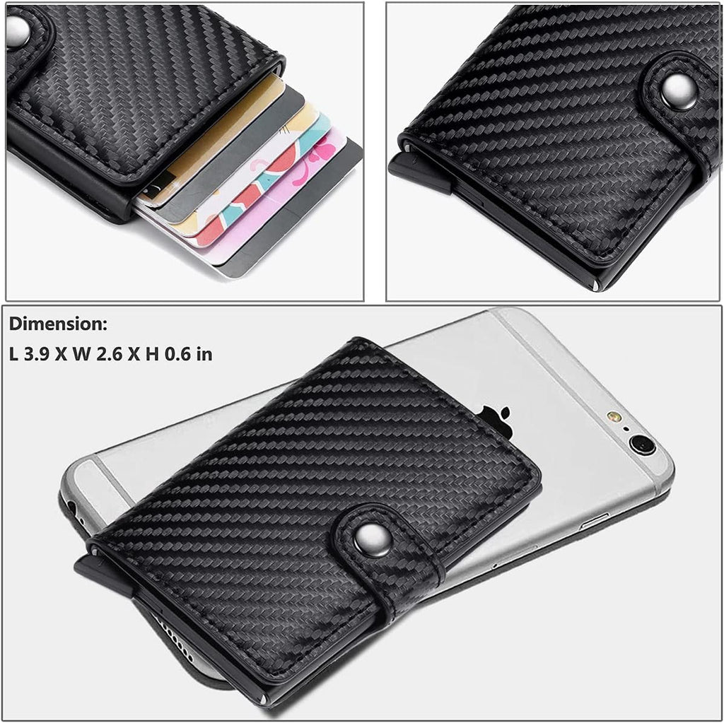 Card Holder, Men Credit Card Holder, Slim Card Case Front Pocket Anti-theft-RFID Auto Pop up Travel Thin Wallets for Men